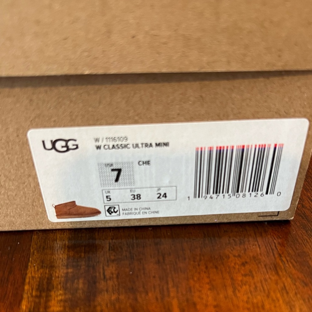 Ugg Ultra Mini Boot Size 7 Chestnut - Picture 5 of 9
